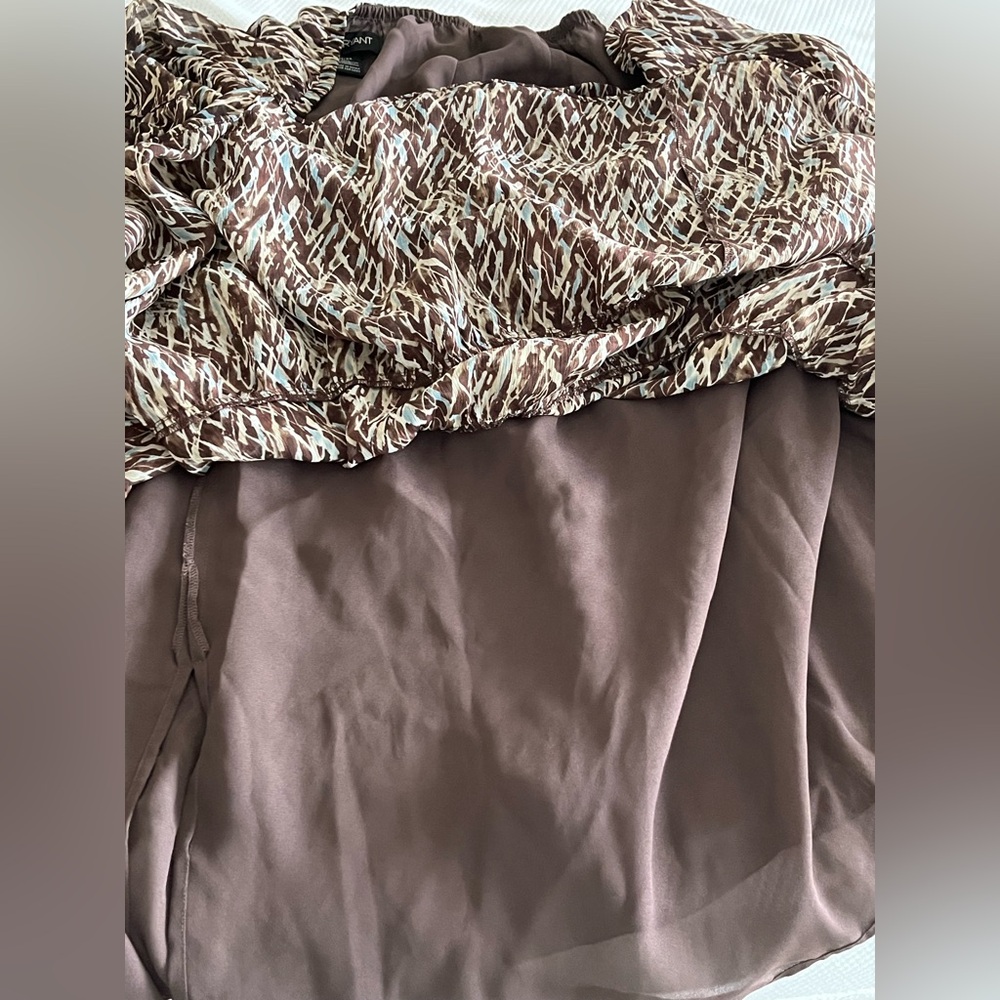 Lane Bryant Brown Printed Tiered Skirt Size 22/24 - Picture 7 of 8